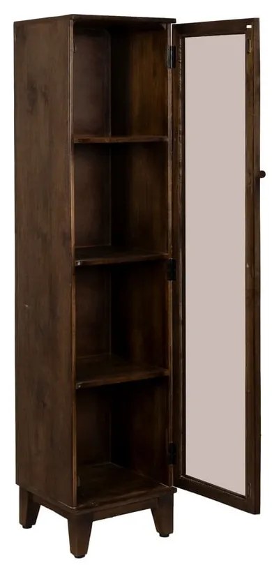 Brązowa witryna z litego drewna mango 40x180x40 cm Ravi – Ixia