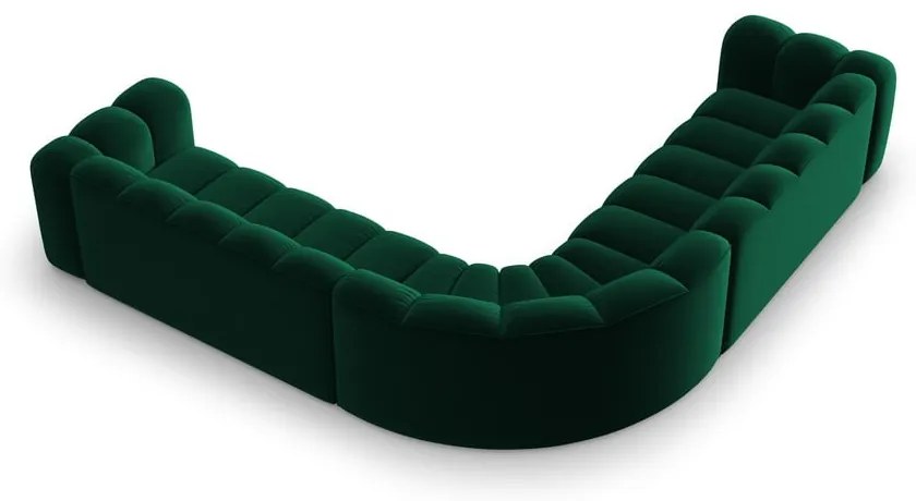 Zielony aksamitny narożnik modułowy Lupine – Micadoni