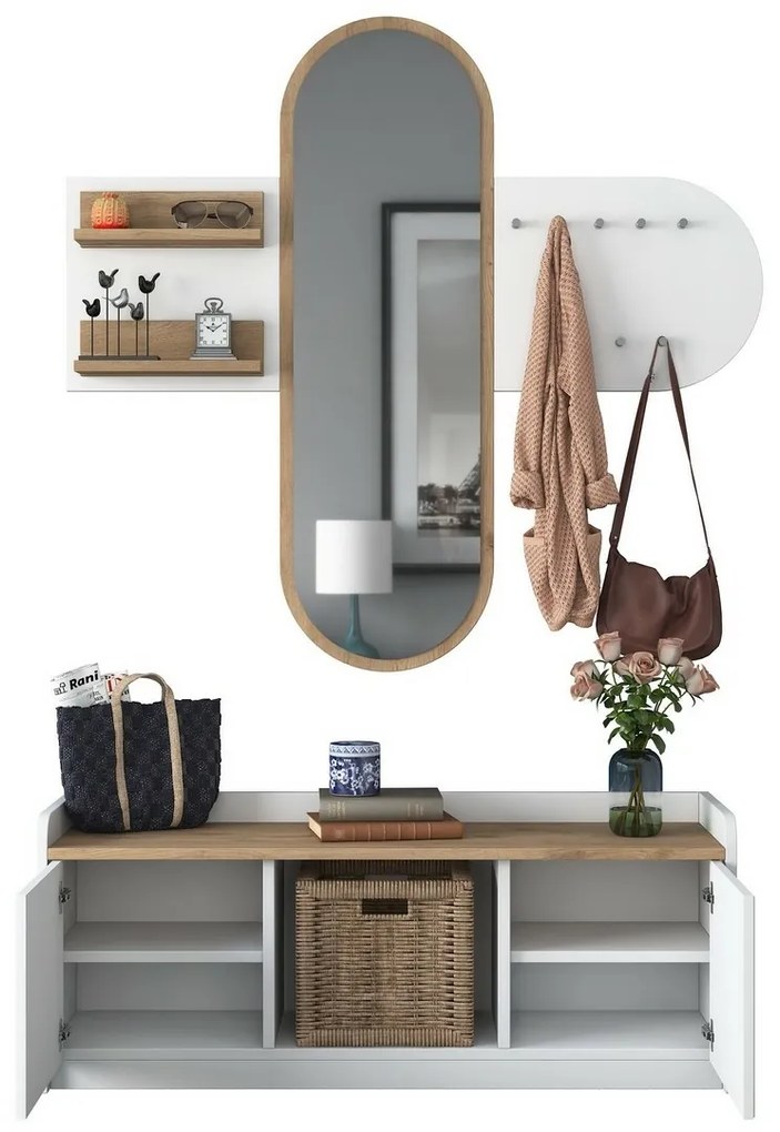 Zestaw do przedpokoju Ema White and Walnut