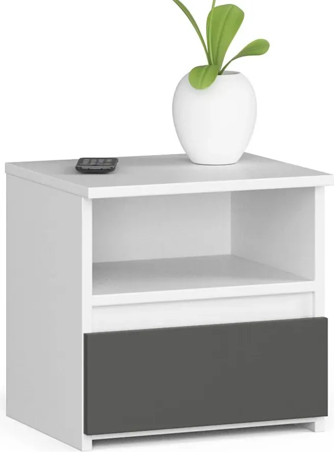 Minimalistyczna szafka nocna biały + szary Z2-H67