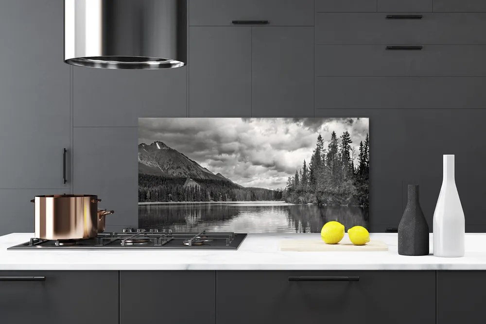 Panel Szklany Krystaliczne Jezioro pod Szczytami