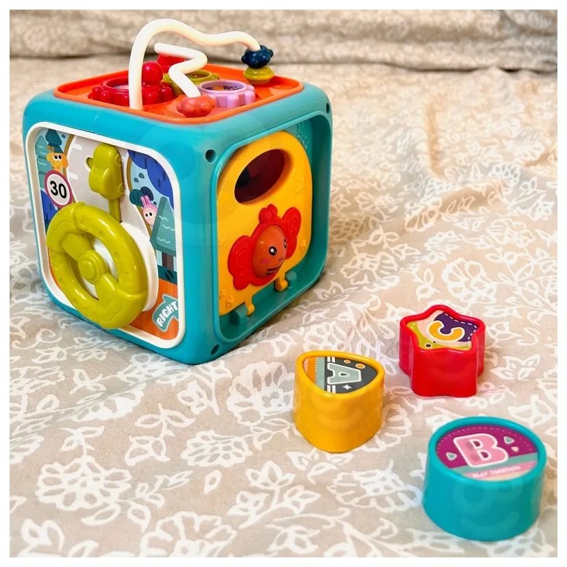 Woopie baby interaktywna kostka sensoryczna edukacyjna montessori sorter 6w1