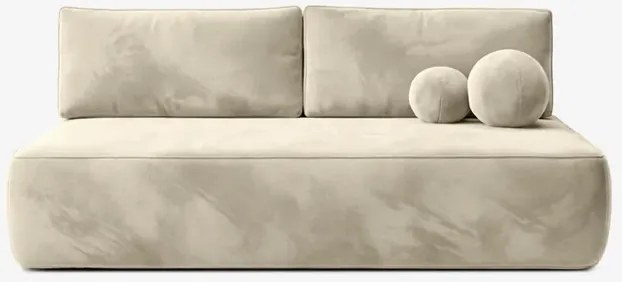 Sofa z Funkcją Spania ARVETO Kremowa Welurowa Nowoczesna