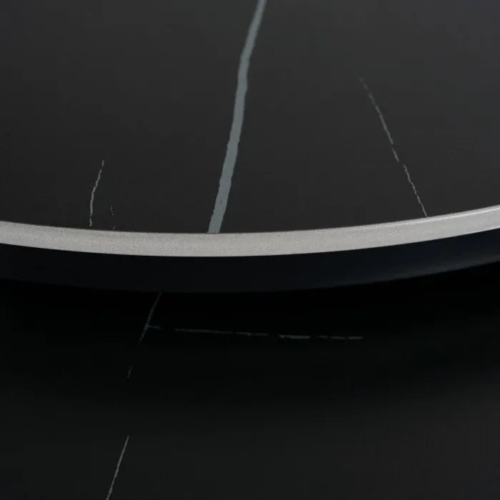 Zestaw Stolików Kawowych JERRY Czarny Marmur/Czarny do Salonu Nowoczesny