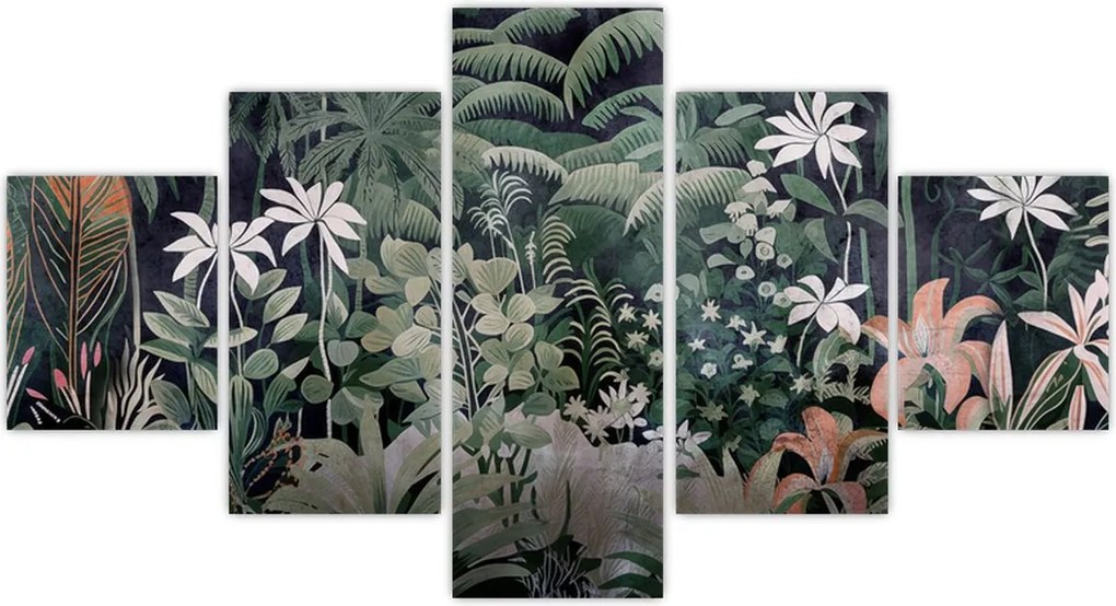 Obraz - Malowany wzór dżungli (125x70 cm)