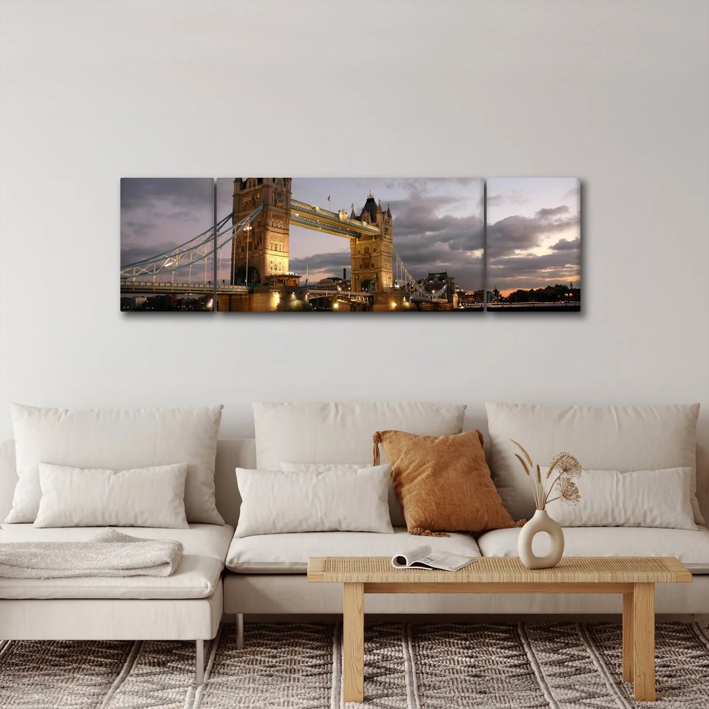 Obraz - Tower Bridge nocą (170x50 cm)
