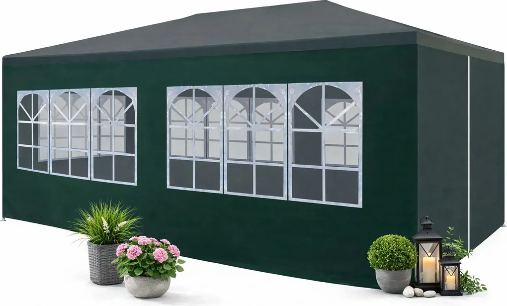 Zielony namiot plenerowy z oknami L2-P90