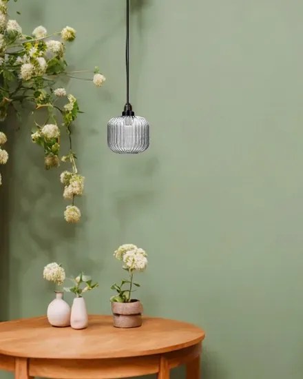 Wisząca lampa czarno-transparentna W0-K32