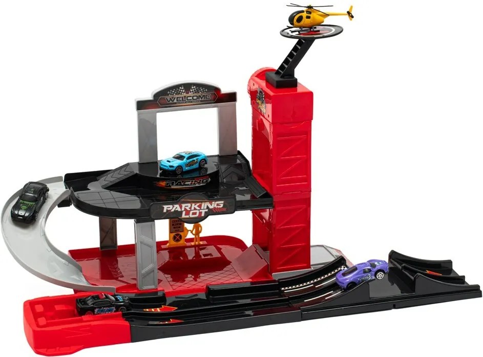 Baby Mix Garaż dla dzieci z helikopterem, 60 x 33 x 29 cm