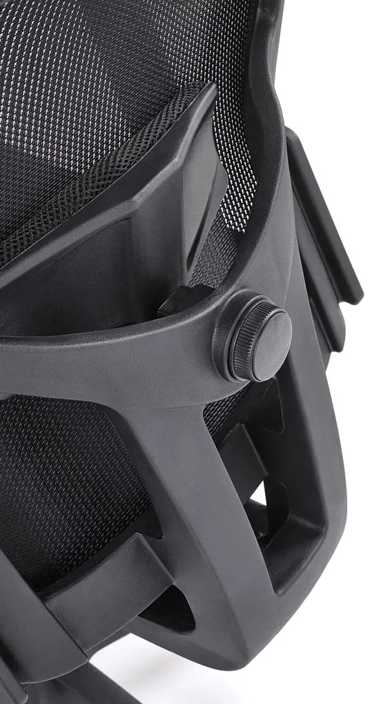 Czarny ergonomiczny fotel obrotowy z regulowanym zagłówkiem K3-M90