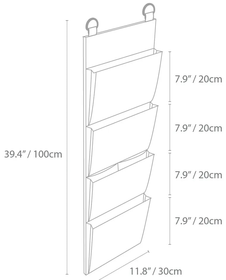 Szary wiszący organizer Bigso Box of Sweden Hang