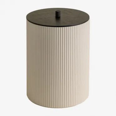 Kosz Na Śmieci Z Pokrywą Z Abs I Bambusa Ozene Kremowa - Sklum