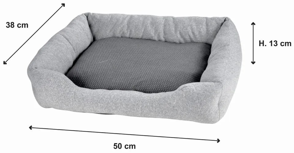 Jasnoszare legowisko dla psów 50x38 cm Graphene – Love Story