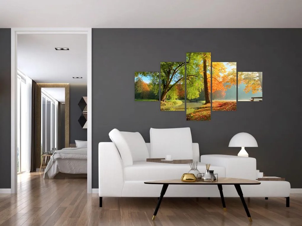Obraz - Spokojny jesienny krajobraz (125x70 cm)