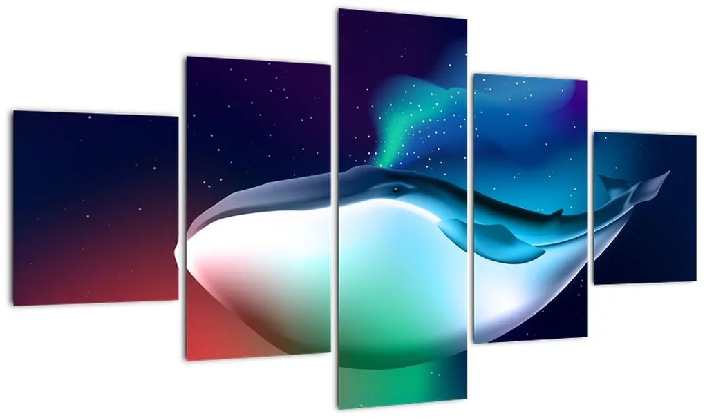Obraz - Kosmiczny wieloryb (125x70 cm)