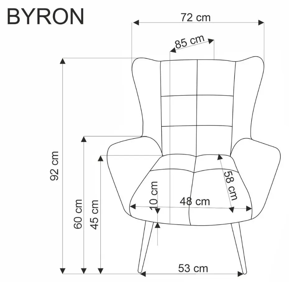 Fotel tapicerowany BYRON oliwkowy HALMAR