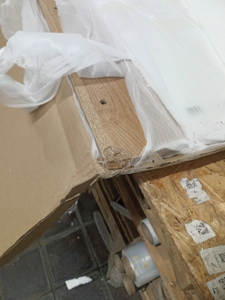 Promocja Biały stół jadalny RAMOD 100x60 cm, dekor dąb II jakość