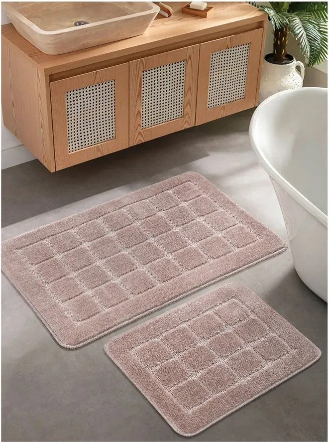 Brązowe dywaniki łazienkowe zestaw 2 szt. 50x80 cm Kareli – Foutastic