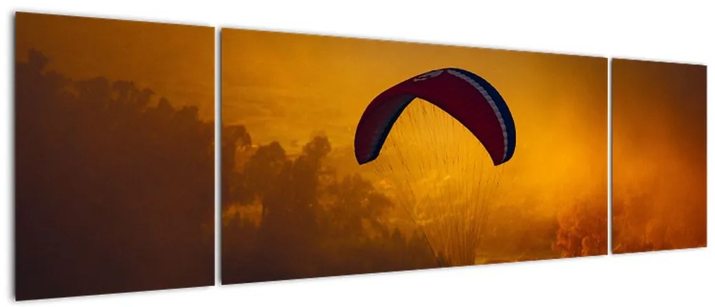 Obraz spadochroniarza o zachodzie słońca (170x50 cm)