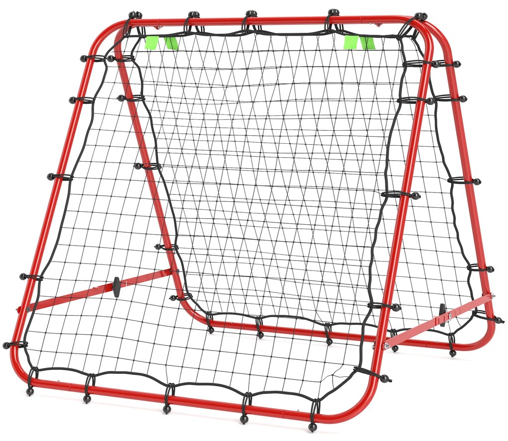 HOMCOM Bramka Piłkarska, Regulowana, Składana, Metalowy Stelaż, 100 x 95 cm, Czerwona