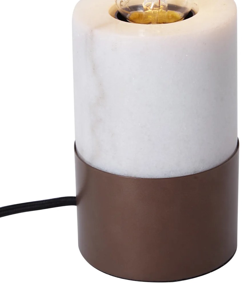 Nowoczesna lampa stołowa brązowa z białym marmurem - Marissa