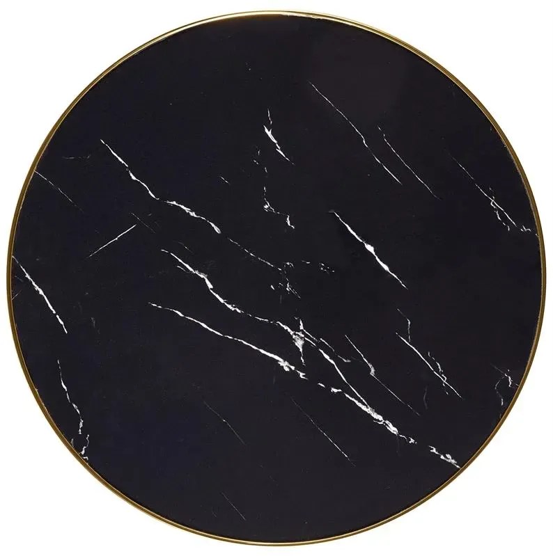 Stół MOLINA 59x59 czarny marmur/złoty HALMAR