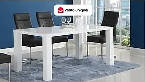 Stół do jadalni MONICA - Dla 6 osób - MDF lakierowane na biało