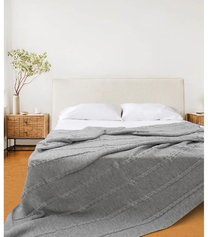 Szara narzuta 200x220 cm Trenza – Oyo Concept