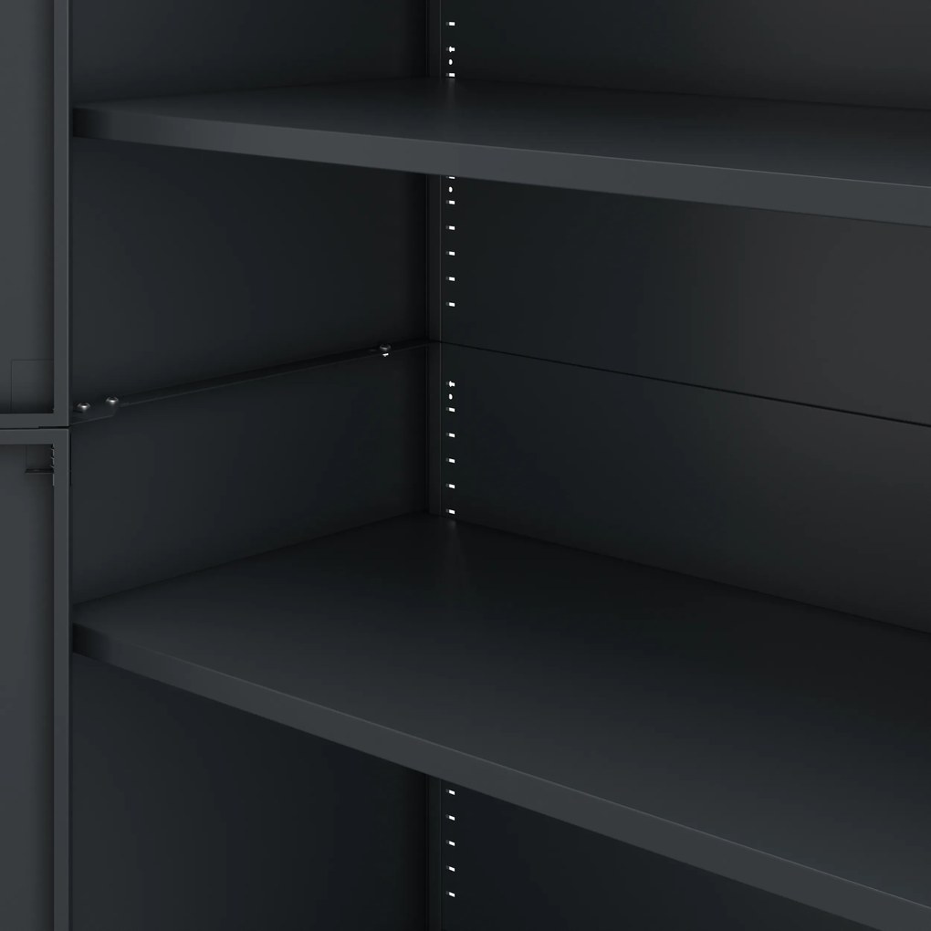 Biurowa szafa metalowa JAN, 900 x 1850 x 400 mm, Smart: antracytowa