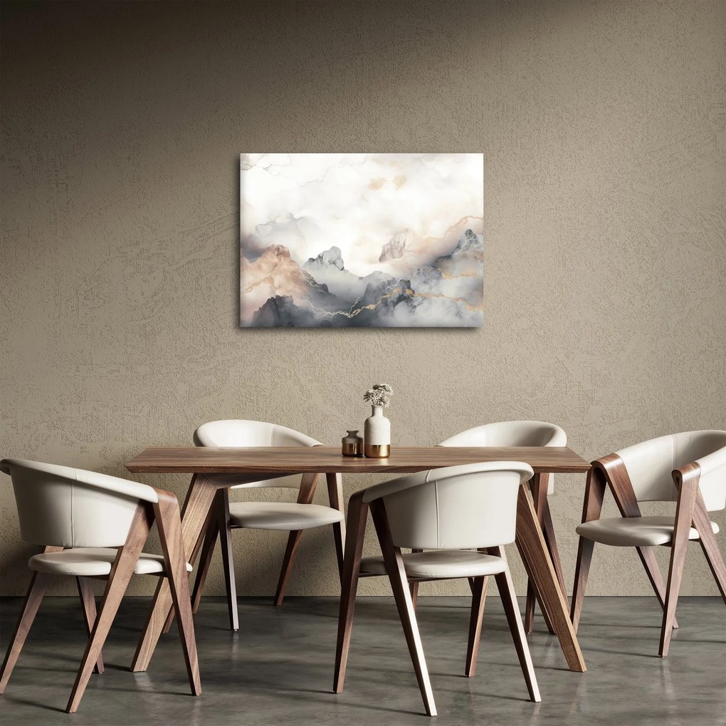 Obraz - Górska abstrakcja z teksturą marmuru (70x50 cm)