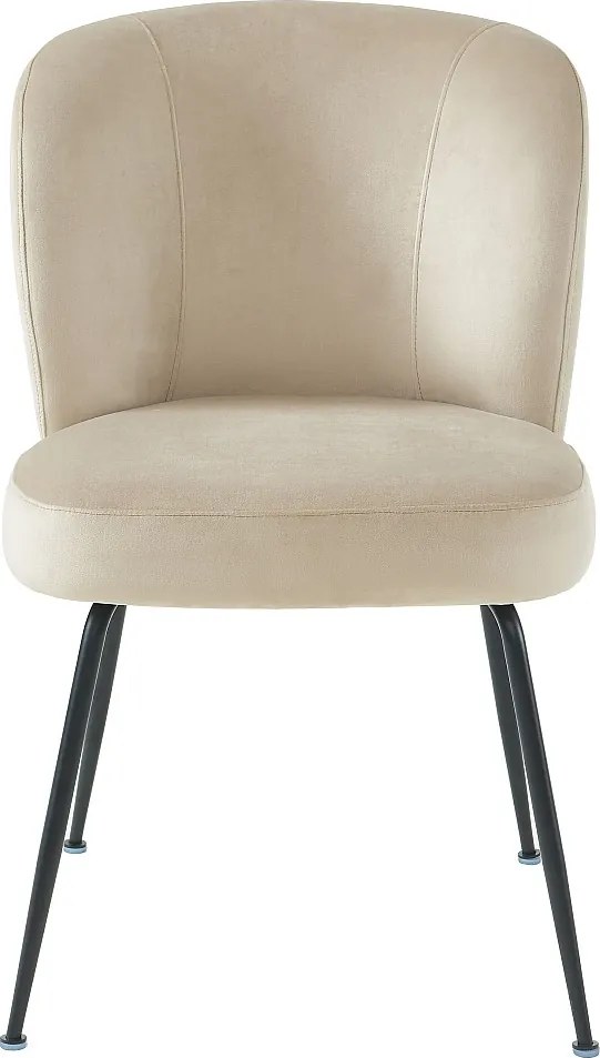 Zestaw 2 krzeseł z weluru i metalu – kolor beżowy – POLPONA marki Pascal MORABITO