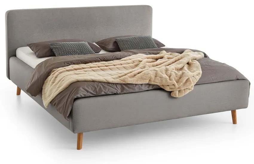 Szare tapicerowane łóżko dwuosobowe bez stelaża 180x200 cm Mattis – Meise Möbel