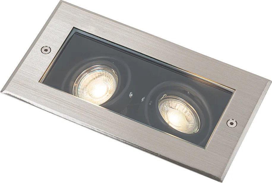 Inteligentny reflektor gruntowy stalowy 2-punktowy regulowany IP65 z Zigbee GU10 - Oneon