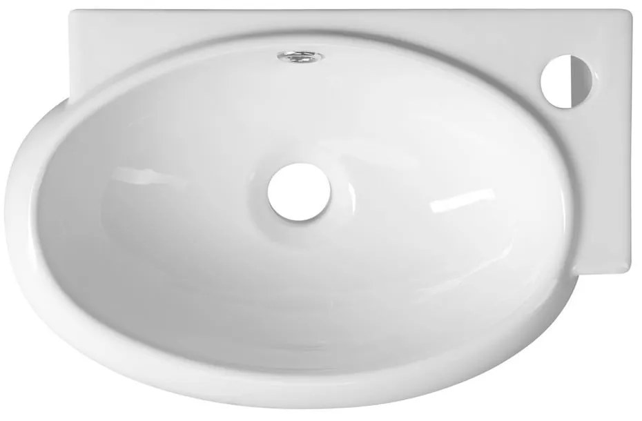 Biała ceramiczna umywalka 43x28,5 cm Ribera – Sapho