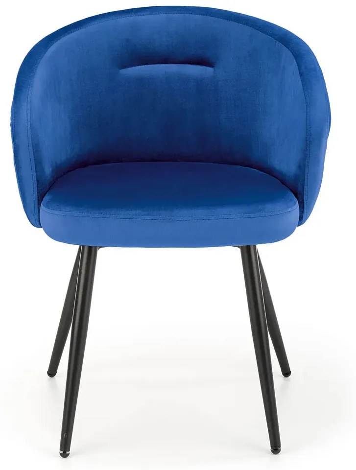 Granatowe welurowe krzesło kubełkowe E6-Z52