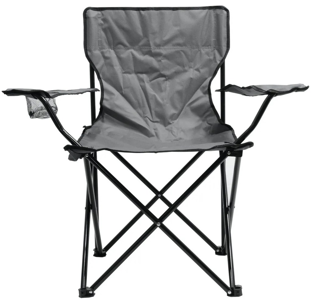 Cattara 13447 Składane krzesło kempingowe Bari, szary, 49 x 39 x 84 cm