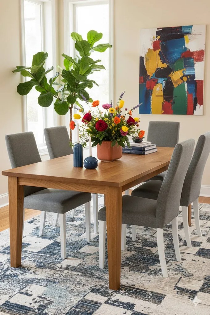 Drewniane krzesło tapicerowane szary + biały F2-A38