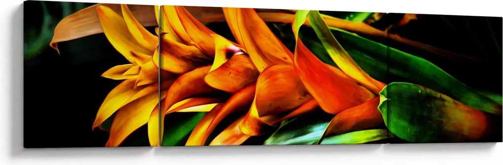 Obraz pomarańczowego kwiatu (170x50 cm)