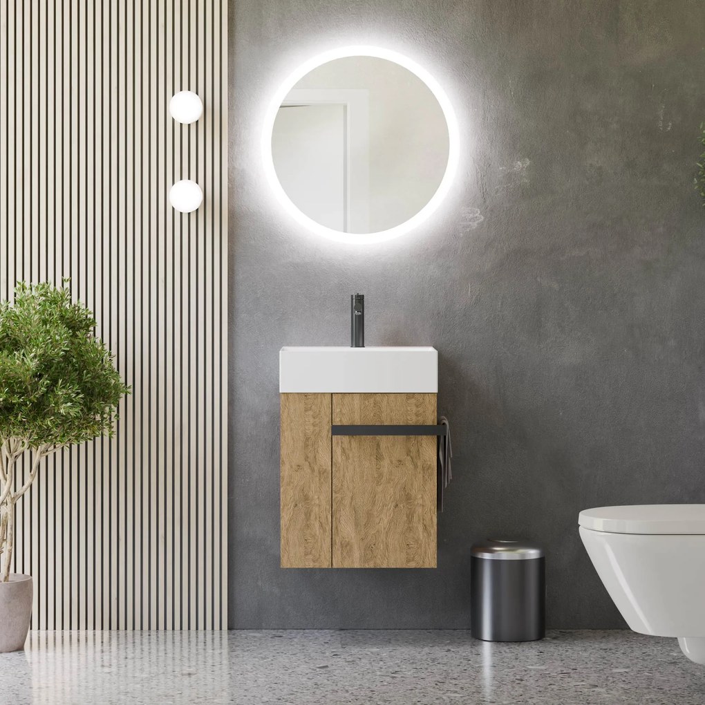 Gäste-WC Badmöbel-Set COMPACT 45 cm mit Waschbecken