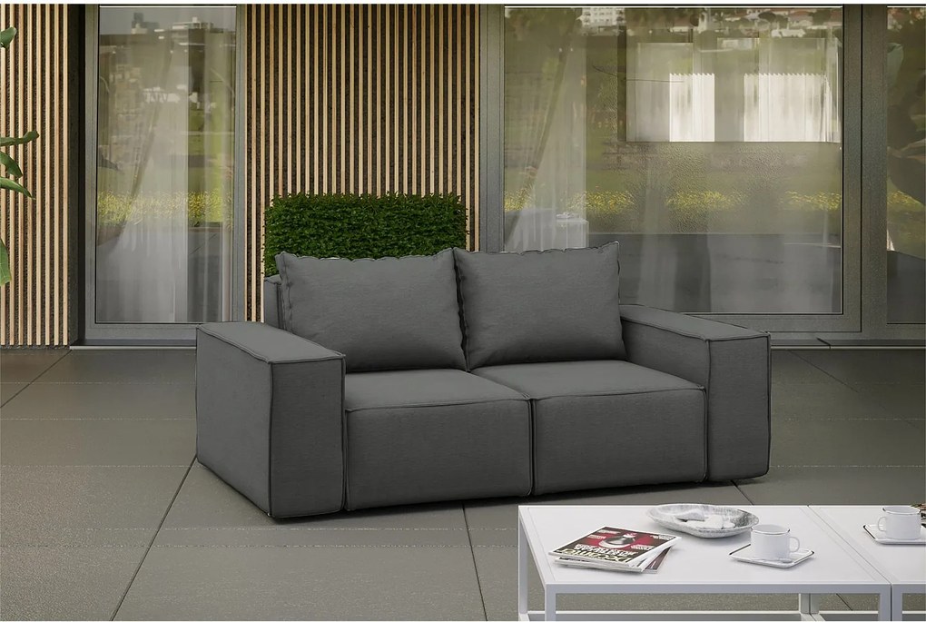 Sofa ogrodowa dwuosobowa SONNE, tkanina Artykuł, Szary