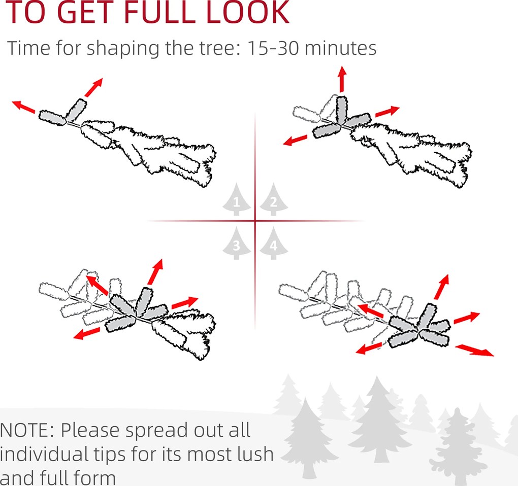 HOMCOM Choinka Sztuczna, Jodła, Realistyczny Wygląd, Szybki Montaż, Tworzywo Sztuczne, Zielona, 100 x 100 x 150cm | Aosom PL