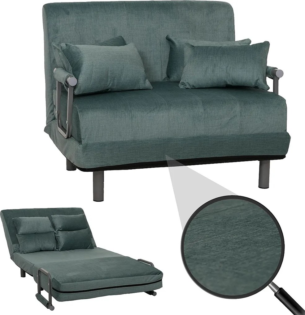 Fotel z funkcją spania MCW-K29,  niebiesko-zielony