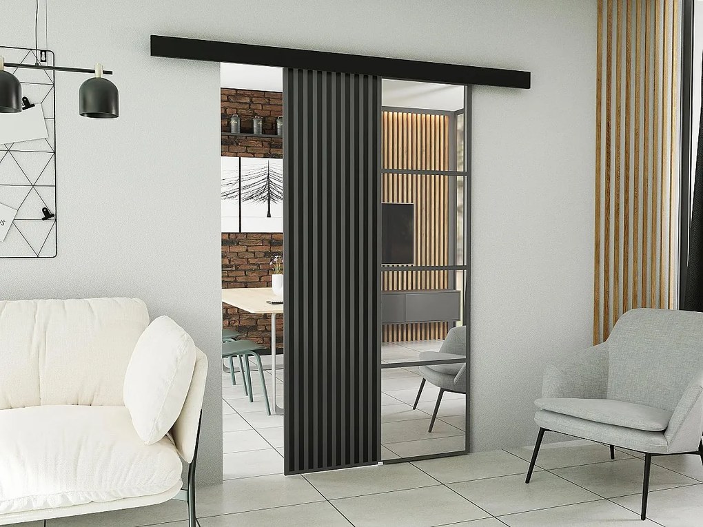 Drzwi przesuwne z maskownicą MOLI 100 grafitowe