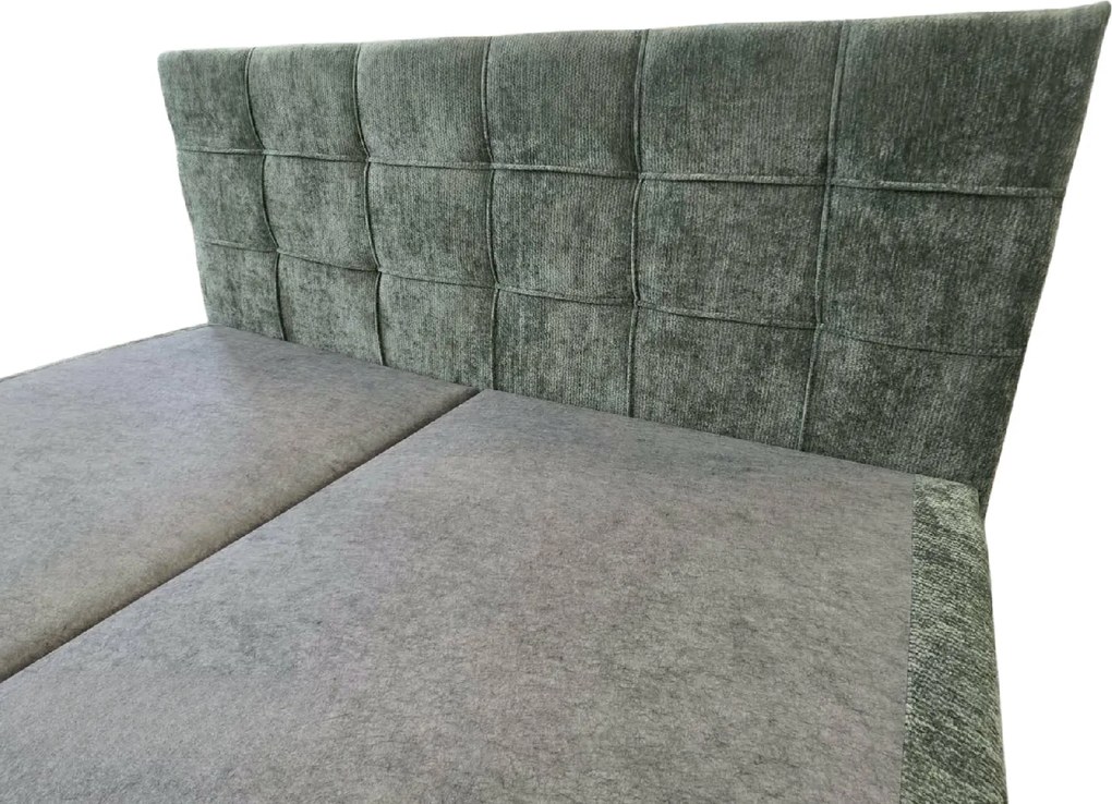 Tapicerowane łóżko kontynentalne DIRELIS VIBE 160x200 cm ciemnozielone Materac: Materac sprężynowy Bonell