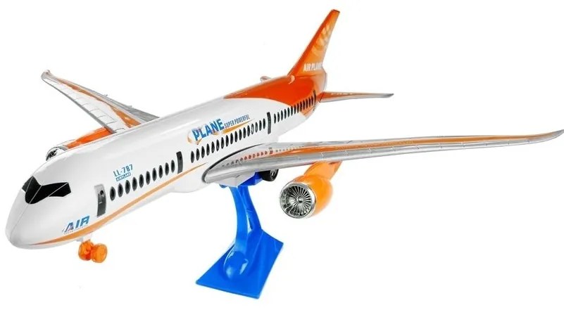 Samolot pasażerski biały friction podstawka 65 cm