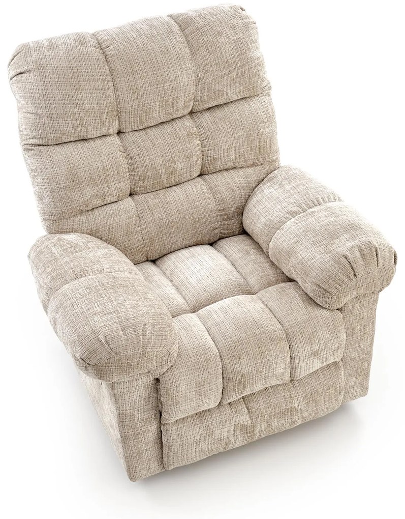 Fotel wypoczynkowy elektrycznie rozkładany beżowy AMORE