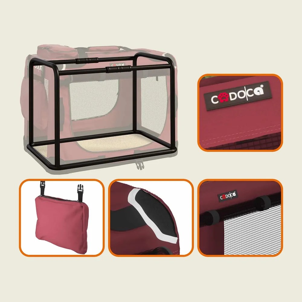 Torba transportowa dla psów i kotów ELI, 60x42x42cm, ciemnoczerwona Cadoca