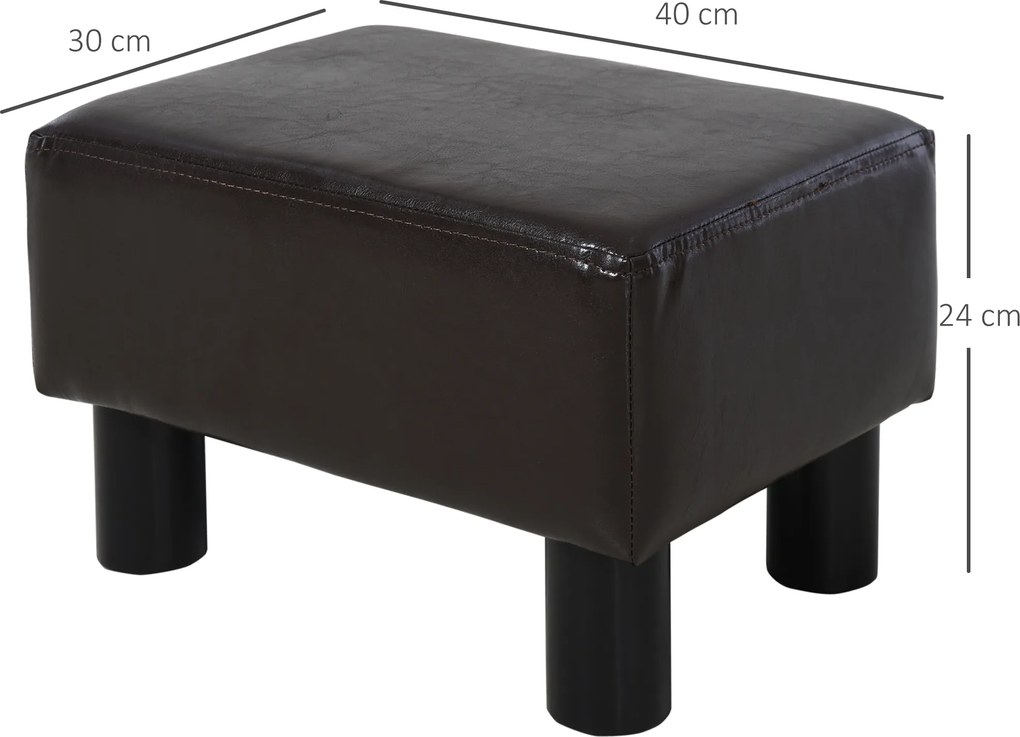 HOMCOM Pufa Elegancka Materiałowa Stołek w Kolorze Brązowym 40x30x24cm | Aosom PL