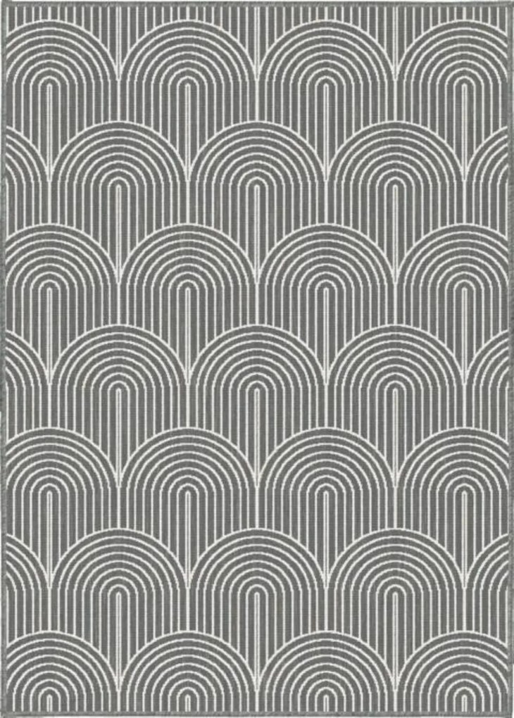 Dywan zewnętrzny dwustronny Pangli srebrno-kremowy 80 cm x 150 cm