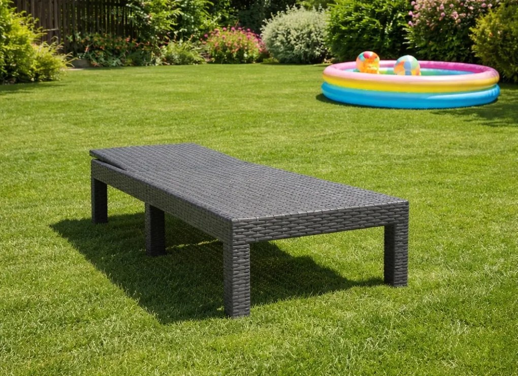 Leżak ogrodowy basenowy Aquaris SL-01 składany, kolor szary